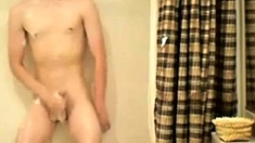 Cute guy in shower