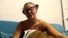 Amateur blonde does solo dildo tease on webcam