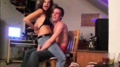 Amateur topless lapdance