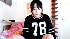 Petite asian school girl ass and pussy teasing on cam