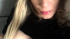 Busty blonde mature solo masturbation for webcam