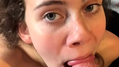 Butt fucked blonde amateur facialized in this pov video