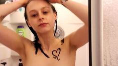 Amateur Brunette Teen Natural Tit Caught Masturbating Cheat