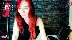 Redhead teen solo anal masturbation with sex toy
