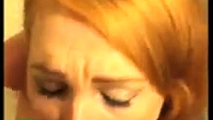 Redhead Ginger Insane Blowjob Caught Throat