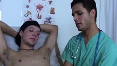 Medical test boy tube and teen naked in doctor offices
