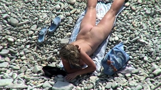 Voyeur Cam Watches Sexy Nude Blond On The Beach